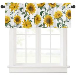 Curtain Sunflower Texture Retro Short Curtains Kitchen Cafe Wine Cabinet Door Window Small Wardrobe Home Decor Drapes