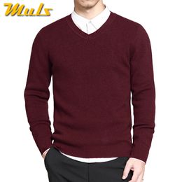 Men's Sweaters Mens Pullovers Basic Style V neck Sweater Cotton Knitted Jumpers Solid Male Knitwear Navy Red Black Plus Size 4XL 230831