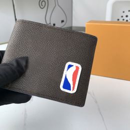 Mens designer wallets luxurys Multiple small purse for man High-quality flower letter short card holders with Basketball League mark have Original box dust bag