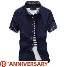 MarKyi summer short sleeve floral mens dress shirts plus size 5xl slim fit casual social shirt men good quality238f