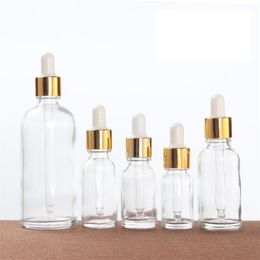 5ml 10ml 15ml 30ml 50ml 100ml Transparent Glass Dropper Bottle Empty Cosmetic Packaging Container Vials Essential Oil Bottles315e
