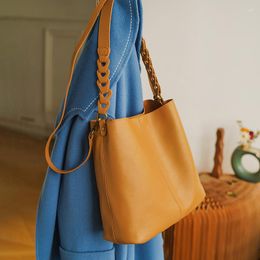 Duffel Bags Design Genuine Leather Women's Bag Cowhide Large Capacity Fashion Lady Handbag Retro Simple Commuter Tote