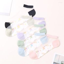 Women Socks DONG AI Cute Flower Low Ankle Short Cotton Korean Fashion Girls Kawaii Casual Sox Calcetines Mujer