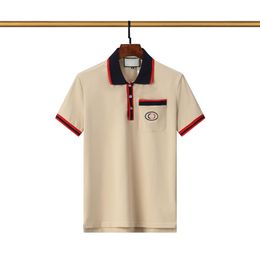 Designer Brand Men's POLO Neck Short Sleeve T-shirt Black and white Beige Embroidery monogram Print Classic 100% cotton Breat268g