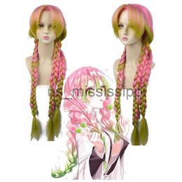 Cosplay Wigs SHANGZI Game Anime Ganlu Temple Honey Glass Cosplay Wig Pre Styled 90cm Long Gradient Twist Braids Heat Resistant Synthetic x0901