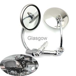 Motorcycle Mirrors Motorcycle Chrome Aluminium 78" 22mm Handle Bar End Side Rear View Mirrors Offroad Universal Cafe Racer Scooter Offroad Bike x0901