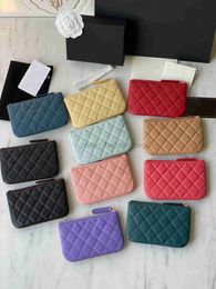 Clutch Bags Cc wallet card holder classic pattern caviar sheepskin wallet caitlin_fashion_bags