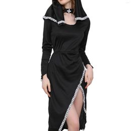 Casual Dresses Cosplay Costume With Belt Midje Solid Dress Headscarf Split Long Sleeve 2023 Women Summer Womens Clothing