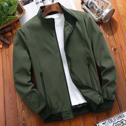 Men's Jackets 2023 Spring And Autumn Jacket Standing Collar Solid Loose Fashion Casual Zipper Sports Coat Men Outside