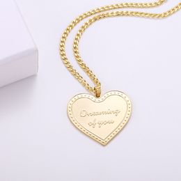 Pendant Necklaces Heart Custom For My Sister Charm Deep Engraved 18k Gold Plated Waterproof Jewellery Necklace firend Gift 230831