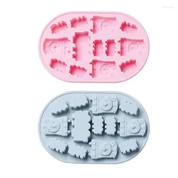 Baking Moulds Cartoon Small Train Silicone Mould DIY Food Supplement Box Pudding Ice Pan Chocolate Fudge Cake Decorating Tool