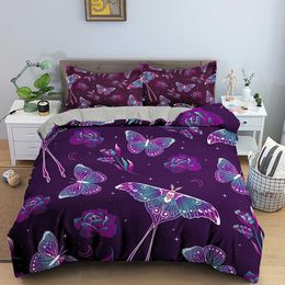 Bedding sets Butterfly Print Bedding Set Soft Breathable Duvet Cover With case Sizes Quilt Cover Home Textiles