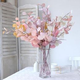 Decorative Flowers Fake Leaves Eucalyptus Branch Party Decoration Tropical Plants Artificial Home Decor