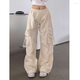 Women's Pants 2023 Hip Hop Y2K Cargo Women Streetwear Harajuku Big Pockets Casual Trousers Korean Loose High Waist Design Solid