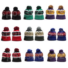 Beanie/Skull Caps Nyaste baseballbönor baskethattar American Football 32 lag Sport Winter Sticked Caps Factory Acceptera Mix Order