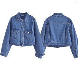 Women's Jackets Maxdutti 2023 Autumn Denim Jacket Ladies Women Retro Old High Street Boyfriend Style Coat