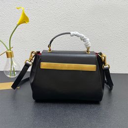 Pure Leather Shoulder Bag Solid ColorTotes Pillow Bags Emblem Flip Hardware Buckle Removing Straps letter printing Dual zipper inner pocket high-quality