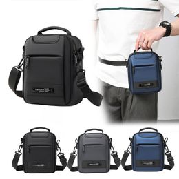 Brand multi-functional men's crossbody bag, casual and portable shoulder bag, solid color outdoor small waist bag, waterproof storage bag