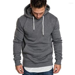 Men's Hoodies 2023 Fashion Men Hoody Solid Colour Fleece Warm Hip Hop Streetwear Casual Sweatshirts Drop