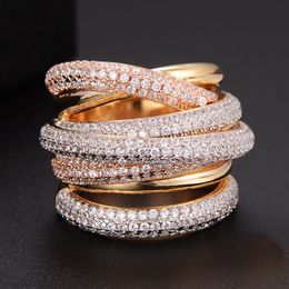 Wedding Rings GODKI Monaco Designer Luxury Twist Lines Geometry Cubic Zironium Engagement Dubai Naija Bridal Finger Jewelry Addiction 230831