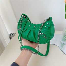 New Chain Heavy Industry Rivet Crescent Fashion Trend Shoulder Bag for Women Small 60% Off Outlet Online
