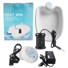 Foot Treatment Electric Mini Spa Bath Massager Machines Detox Ionic Cleanse Vibrat FootBath Whirlpool Arrays Aqua Pressotherapy Therapy 230831