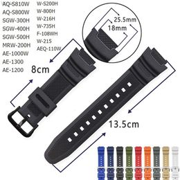 Watch Bands Rubber Strap AQS810WS800W AE1000W SGW400H300H500H W735H SilICONe Black Pin Buckle Wrist Band Bracelet 230831