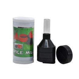 mini 43mm plastic handle herb grinder crank tobacco spice mill grinders with gift box