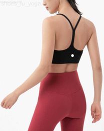 LL Stretch Y-shaped Yoga Bra Women Classic Y Bras Breathable Sports Tank Underwear Jogging Padded Gym Running Lingerie Sportswear