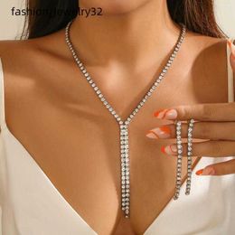 Choker Salircon Elegant Exquisite Rhinestone Chain Necklace Sexy Claw Tassel Chest Women's Wedding Party Jewelry Set