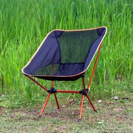 Camp Furniture Outdoor Folding Chairs Portable Ultra Light Aluminum Alloy Leisure Backrest Stool Fishing Chair Travel Beach Camping Party