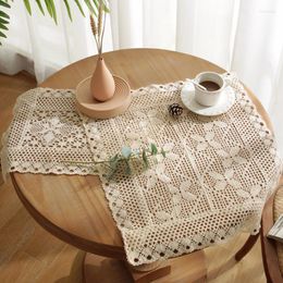 Table Napkin Reusable Cotton Linen Placemat Crochet Lace Hollow Simple Tablecloth Shooting Background Cloths Napkins Cloth