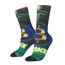 Men's Socks Funny Crazy Sock For Men WE BACK Hip Hop Virtual Currency Breathable Pattern Printed Crew Casual Gift