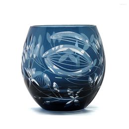 Wine Glasses Japanese Edo Kiriko Handmade Glassware Satsuma Whisky Glass Sake Cup 8oz Water In Gift Box