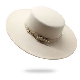 Wide Brim Hats Bucket Fedoras Ladies Luxury Caps Wedding Ceremony For Women 56 60cm Flat 10cm Cotton Polyester Grace Female LM0093 230831