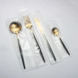 Luxury High Quality 4 Pcs/set Portable Gold Cutlery Set Western 304 Stainless Steel Tableware Set Kitchen accessories Wholesale