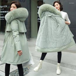 Women's Trench Coats 2023 Winter Jacket Women Parkas Warm Casual Parka Clothes Long Jackets Hooded Female Fur Lining Thick Mujer Coat