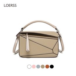 Evening Bags LOERS s Puzzle Mini Bag Classic Geometric Shoulder Solid Colour Zipper Luxury Crossbody Designer Top Quality 230831