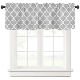 Curtain Grey Morocco Geometry Short Curtains Kitchen Cafe Wine Cabinet Door Window Small Wardrobe Home Decor Drapes