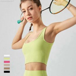 LL-DSG303 Yoga bra beauty back square neck top wholesale running fitness vest with chest pad sports underwear women please Cheque the size chart Sportswear