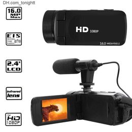 Camcorders HD 1080P Digital Video Camera Camcorder YouTube Vlogging Recorder W/Microphone Wide-angle lens Photography Q230831