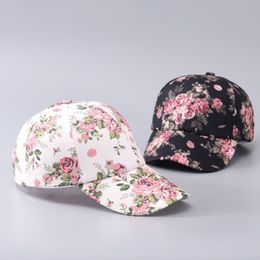 Ball Caps outdoor fashionable printed Baseball cap female personality ethnic fresh small flower lace splicing Sun hat 230831