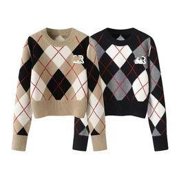 Designer Sweater Women Autunno a strisce a strisce lunghe a manica lunga jacquard cardigan maglioni maglioni vintage argyle di_girls