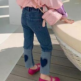Trousers 4639D Girls' Jeans 2023 Spring Children's Clothes Girl's Straight Pants Denim Fashionable Patchwork