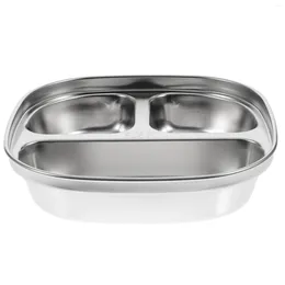 Bowls Snack Tray Kids Compartment Plate Divided Serving Fruit Dish Eating 304 Stainless Steel Lunch Baby