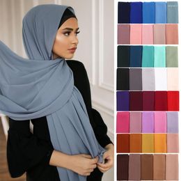 Ethnic Clothing Chiffon Scarf Muslim Women Hijab Turban Plain Headband Female Islamic Shawl Headscarf Arab Wrap For Hijabs Scarves Ladies