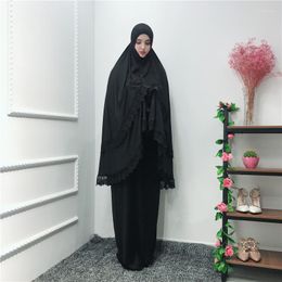 Ethnic Clothing Middle East Saudi Arabia Black Robe Hijab Dress Mosque Muslim Prayer Service Dubai Loose Conservative Suit