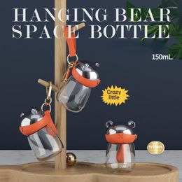 Water Bottles 150ml Mini Cute Bear Key Chain High Appearance Portable Girl Fall Proof Small Pocket Plastic Tritan Cup