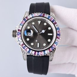 Mechanical Watch Diamonds Watch WristWatch For Strap Rubber Men Waterproof Diamond Design WristWatches Mens Man Watches Bezel 40mm Watc Owip