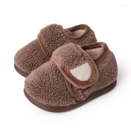 Slipper Kids Baby Boys Girls Winter Slippers Solid Colour Non-Slip Home Indoors Shoes Cotton Warm Soft Sole Plush Sneakers